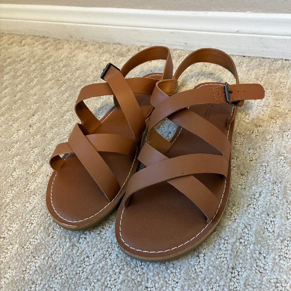 TOMS Sicily leather flat sandals - Picture 2 of 5